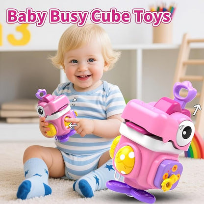 4 in 1 Baby Toys for 6 to 12 Months, Infant Sensory & Stacking for 1+ Year Old, Busy Cube Toys for Babies 12 -18 Months, Piano Xylophone Musical Travel Toys, Christmas Birthday Gifts for 1 - 2 - 3