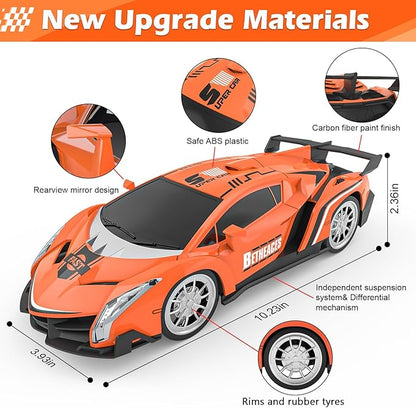 Growsland Remote Control Car RC Cars Xmas Gifts Toys for Kids 1/18 Electric Sport Racing Hobby Rc Crawler Toy Car Boys Girls Adults Included Rechargable Batteries (Orange)