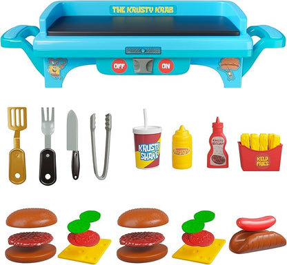 Spongebob Squarepants Kids Grill Playset - Toy Kitchen Sets with Cooking Toys, Kitchen Playset for Kids Ages 6-10, and Pretend Play Kitchen