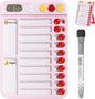 Magnetic Chore Chart for Kids with Time Timer, 99-Min Countdown/Up Visual Timer, Dry-Erase Reward Chart with Sliders, to Do List & Routine Checklist, Visual Schedule Board for ADHD & Autism (Pink)