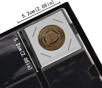 Coin Albums with Cardboard Holders - 60 Pockets 2x2 inches Coin Storage Books for Coin Flips Collection Holders CS36