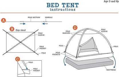 Pacific Play Tents 19601 Kids Cottage House Bed Tent Playhouse - Fits Full Size Mattress , Pink