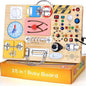 25 in 1 Busy Board with 13 LED Light Switches and 12 Activity, Montessori Toys for 1 2 3 Years Old, Wooden Sensory Board, Toddlers Travel Toys for 1+ Year Old Boy & Girl Birthday Gift（Extra-Large）