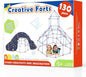 Tiny Land Fort Building Kit Creative Fort Indoor Outdoor for 5,6,7,8 Years Old Boys and Girls STEM Building Toys with Storage Bag DIY Castles Tunnels with 86 Rods and 44 Balls