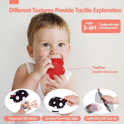 hahaland High Contrast Baby Toys for Newborn - Infant Baby Black and White Sensory Newborn Toys for Brain Development Montessori Tummy Time Toy for 0 3 6 Months