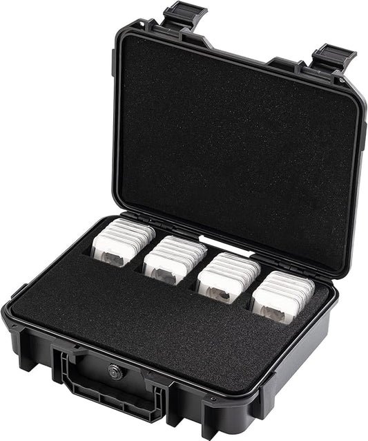 Graded Coin Slab Case Fits PCGS, NGC & More - Travel Holder Case for Storage, Transport, & Organization of Coin Collection/Customizable Pick & Pluck Foam