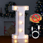 Foaky Rechargeable LED Letter Lights Sign Marquee Light Up Letters Sign for Night Light Wedding/Birthday Party Christmas Lamp Home Bar Decoration (I)