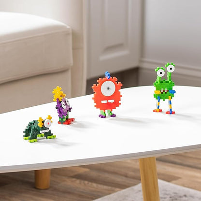 PLUS PLUS Critters, Pack of 4, Halloween 3D Puzzle Building Block Set, 160 Mini Interlocking Pieces, Fun Holiday Activities for Kids, Series 1