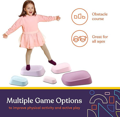 Special Supplies Set of 5 Stepping Stones for Kids Indoor and Outdoor Balance Blocks Promote Coordination, Balance Strength Child Safe Rubber, Non-Slip Edging (Unicorn)