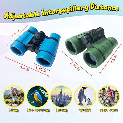 ESSENSON Binoculars for Kids Toys Gifts for Age 3-12 Years Old Boys Girls Kids Telescope Outdoor Toys for Sports and Outside Play Hiking, Bird Watching, Travel, Camping, Birthday Presents (Set of 2)