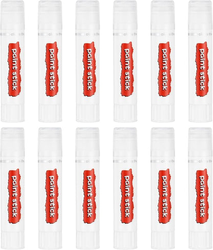 PATIKIL Tempera Paint Sticks, 12 Pcs Solid Tempera Paints Sticks Washable Bulk Markers Pen Quick Drying for Artists Beginners Art Supplies, White