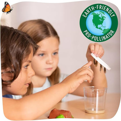 Insect Lore Butterfly Garden Kit - 5 Live Baby Caterpillars, Habitat, Feeder, Chrys-A-Lid Log, STEM Journal Included - Grow, Raise and Release Painted Lady Butterflies