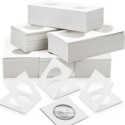 300 Pcs Cardboard Coin Holder, 6 Sizes 2" x 2" Currency Holders for Coin Collection Supplies
