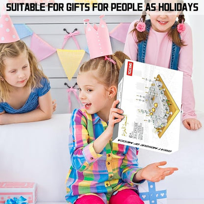 Mecca Mosque Building Model Mini Block Set (1255 Pieces) Muslims Islamic Gift, Famous Building Toy Children and Adult Eid al Fitr Gift