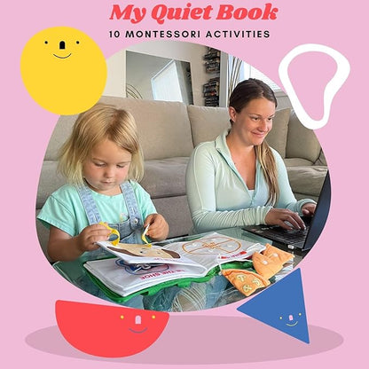 My Quiet Book - Toddler Travel Car Plane Airplane - No Parts to Get Lost - Activity Montessori Board Book, Travel Toys for Toddlers 1-3, Gifts for 1 2 3 4 Year Old Girl, Birthday Gifts Toys Age 2-4
