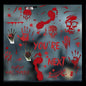 5 Sheets Halloween Window Cling Halloween Bloody Handprint Footprint Window Stickers Double-Side Blood Skull Blood Drop Window Stickers Bloody Handprint Stickers for Scary Party Decoration