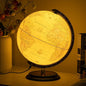 12'' Retro Illuminated World Globe with Wooden Stand, 2-1 Educ & Décor Antique Night Light up Globe Built in LED & HD Printed Map, Antique Illuminated Glob for Adults & Kids, Home Décor, Office