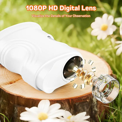 1000X Handheld Digital Microscope for Kids with 2.0" IPS Screen, Portable STEM Science Lab Toy, Rechargeable Pocket Microscope Educational Gift for Boys & Girls Age 4-6 8-12, White