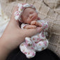 7" Girl Micro Preemie Full Body Silicone Baby Doll ，Realistic Newborn Baby Doll Real Life Miniature Baby Doll with Feeding Accessories