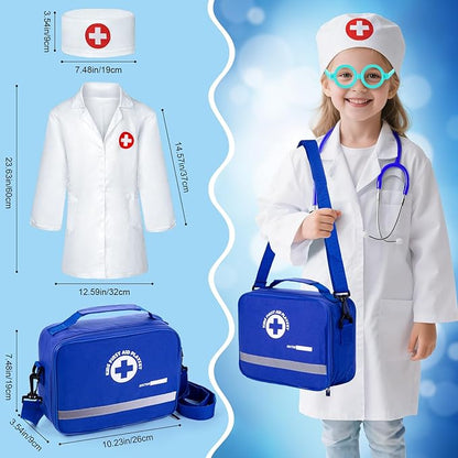 Doctor Kit for Kids, 35 Pcs Kids Doctor Kit for Toddlers 3-5 with Medical Storage Bag & Real Stethoscope, Pretend Play Doctor Set for Fun Role Playing Game (888)