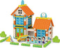 182PCS Wooden Building Blocks Set for Toddlers, Construction City Stacking Toys, Preschool Learning Educational Toys for Kids 3+ Years Girls and Boys (School)