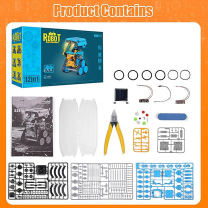 STEM Solar Power Robots Toys for Boys Aged 8-12, 12 in 1 Educational Building Science Experiment Kit for Kids, Birthday Gifts for Aged 8 9 10 11 12 13 Boys Girls Teens