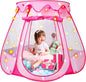 Princess Tent Girls Kids Playhouse Pop Up Play Tent with Star Light Tent for Kids Ball Pit Toys for 1,2,3 Years Girl Birthday Gift for Indoor Outdoor Toddler Girl Gift, Easy to Pop Up and Assemble