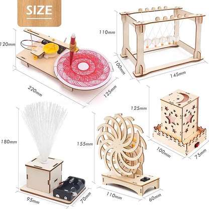 STEM Toys Wooden Building Kit for Kids Ages 8-12, Physics Wood Craft Set, DIY Science Building Projects for 6-8 with Hands-on Learning Activities - Educational Science Craft Model Kit