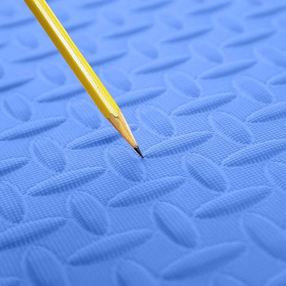 IncStores 1/2 Inch Thick Diamond Soft Foam Flooring Tiles | High-Density Interlocking Foam Tiles for Rugged Style in Your Home Gym, Playroom, and More | Blue, 9 Tiles