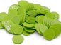 Set of 100 Opaque Plastic Learning Counters Mini Poker Chips Game Tokens with Storage Box (Lawngreen, 1 Inch)