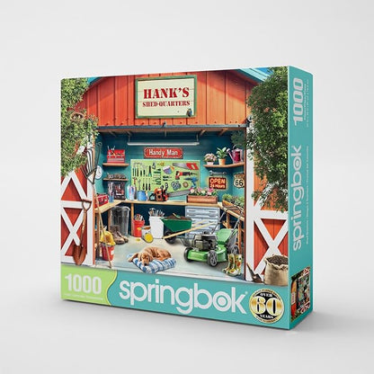 Springbok Shedquarters 1000 Piece Puzzle for Adults - Detailed Puzzle of a Handyman’s Workshop