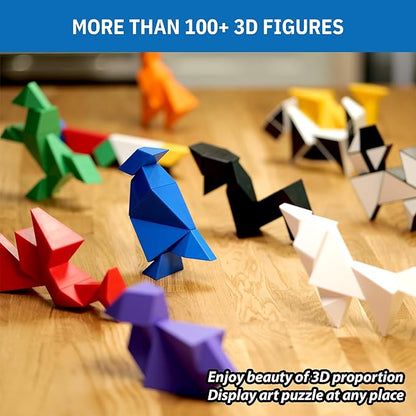 Pickagram Tangram 3D Magnetic Puzzle for Kids (8-12), Adults & Seniors | STEM Certified Fidget Puzzle - Magnetic Pattern Blocks for Cognitive Development, Creativity & Focus - Reverse Panda
