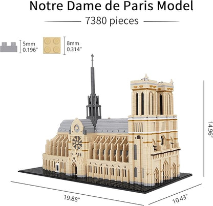 Building Blocks, Architecture Notre Dame de Paris Model Micro Mini Blocks Creative Building Blocks Set, 7380 PCS