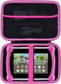 Storage Case Compatible with Leapfrog LeapPad Academy/LeapPad Ultimate/Epic Academy Edition 7-Inch Touchscreen Learning Tablet (Black + Pink Case)