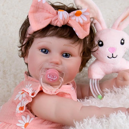 Aori Reborn Baby Dolls Girl - 20'' Lifelike Realistic Newborn Baby Weighted Cloth Body Baby Doll with Magnetic Pacifier & Feeding Accessories Collectible Reborn Toddler Doll Gift for Girls Kids 3+