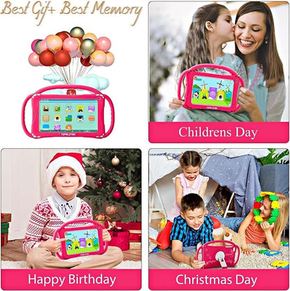 TOPELOTEK Kids Tablet 7 inch Toddler Tablet for Kids 3-7 WiFi Android 32GB Kids Tablets Kids Learning Educational APP Pre-Installed YouTube Netflix Parental Control Kid-Proof Case