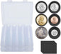 240 pcs 30mm Coin Capsules Coin Holders for Collectors, with Foam Gasket and Plastic Storage Organizer Box, 6 Sizes (17.9/19.1/21.2/24.3/26.5/30mm) Coin Case for Coin Collection Supplies (Black)