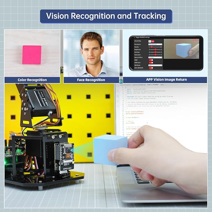 Robotic Arm with Arduino 5DOF/Axis AI Smart Robot Arm Open Source STEM Educational Building Robotics & Engineering Kits, Science/Coding/Programming Set, miniArm Starter Kit