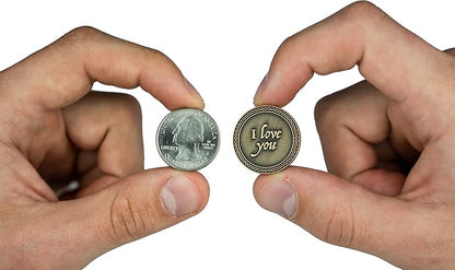 Bulk Set of 10 Romantic Love Expression Coins, I Love You, Grow Old Along with Me, The Best is Yet to Be, Anniversary Pocket Tokens for Date Night, Love Gift for Men & Women, from Him or Her