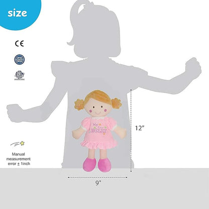 June Garden 12" My First Doll Kaitlyn - Soft Plush Baby Doll - Pink Outfit