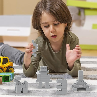500 Piece Light Gray Bricks Bulk, Gray 2x4 Building Bricks Flat, Compatible with Lego Parts and Pieces: 2x4 Light Grey Bricks(Color: Light Gray), A0001