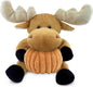 DolliBu Super Soft Moose Stuffed Animal with Pumpkin Decor and Name Personalization - Pumpkin Plush Animal for Fall, Halloween and Thanksgiving for Baby, Kids, Adults - 6 Inch