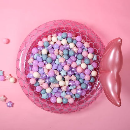 GOGOSO Ball Pit Balls for Toddlers Phthalate-Free BPA-Free Non-Toxic Crush Proof Soft Plastic Play Balls Baby Kids Shape Tent Pool Playhouse Playpen Party Decor, Pink+Purple+Blue,200PCS