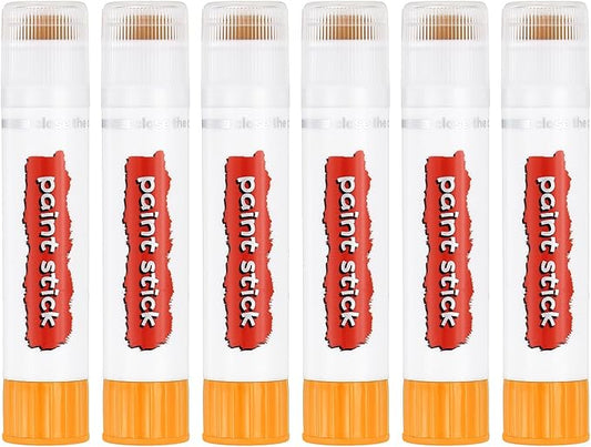 PATIKIL Tempera Paint Sticks, 6 Pcs Solid Tempera Paints Sticks Washable Bulk Markers Pen Quick Drying for Artists Beginners Art Supplies, Yellow