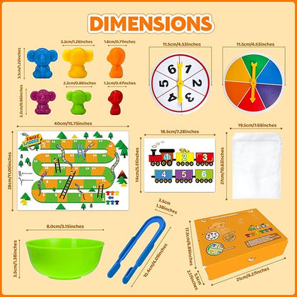 Counting Toys for Kids, Animal Koala Counters w/Activity Cards for Playing Snakes and Ladders, Ludo Board Games, Math Learning Manipulatives, Early Development Toys for Preschool Toddlers