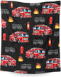 Boys Fire Truck Blankets Cute Throw Blankets Gift for Kids Adults, 50x60 Inches Lightweight Warm All Season Throw for Sofa Couch Bedroom