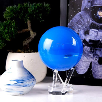 MOVA Neptune Globe 4.5” – Solar Rotating Planet Globe for Desk Display | No Batteries or Cords | Striking Deep Blue Space Decor