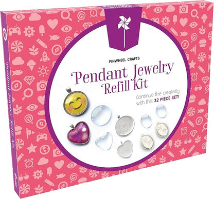 Pinwheel Crafts Pendant Necklace Making Kit for Girls and Teens - DIY Jewelry Making Kit for Girls 8-12 - Pendant Jewelry Refill Pack to Create Personalized Gifts