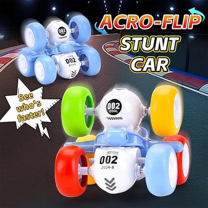 Pull Back Truck for Toddler Boys for Ages 3-5,6 Rounds Inertia 360° Rotating Stunt Car Toys 3 4 5 6 Year Old Kids,Push and Go Vehicle Toy Party Favors for Boys Girls Birthdays Present (Blue)