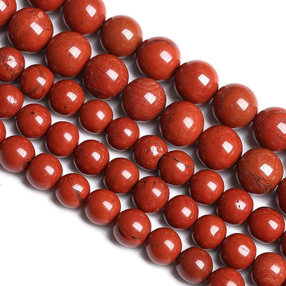 8MM 45PCS Natural Stone Chinese Red Jaspers Spacer Beads for Jewelry Making DIY Bracelet